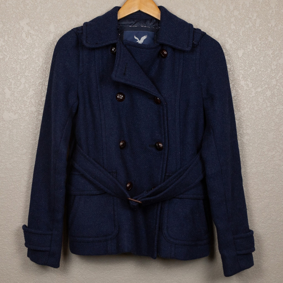American Eagle navy wool blend peacoat-S - Picture 1 of 4
